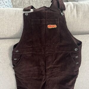 Empyre Suzie Brown Straight Leg Corduroy Overalls Size xs